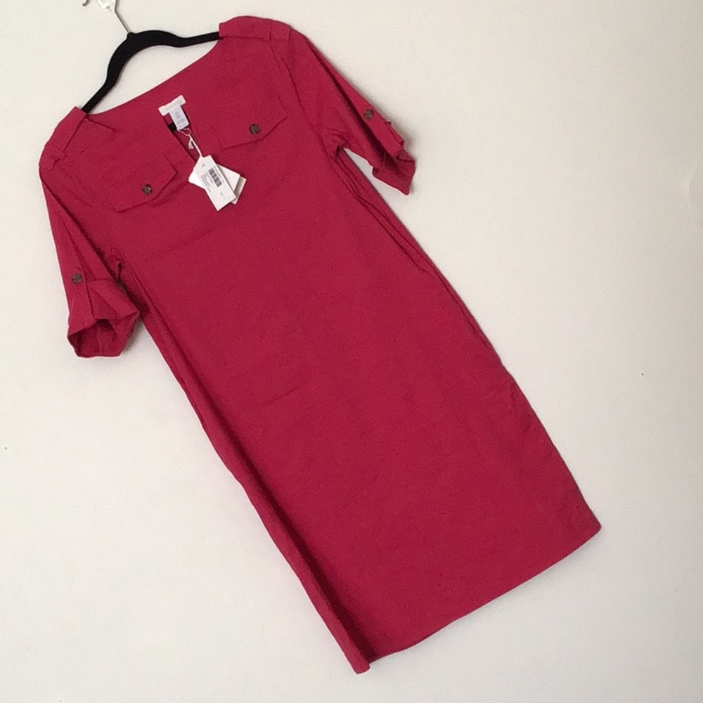 CHICOS Pink Linen PAX Dress New With Tags Sz 0